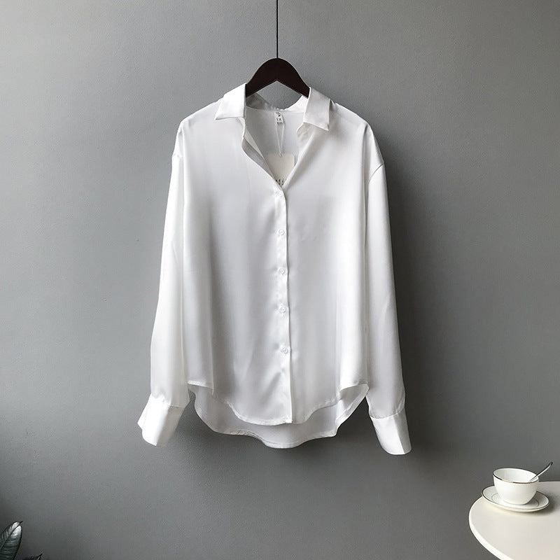 Nara | Solid Color Lapel Shirt