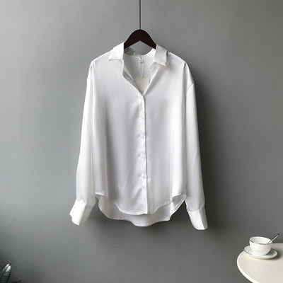 Nara | Solid Color Lapel Shirt