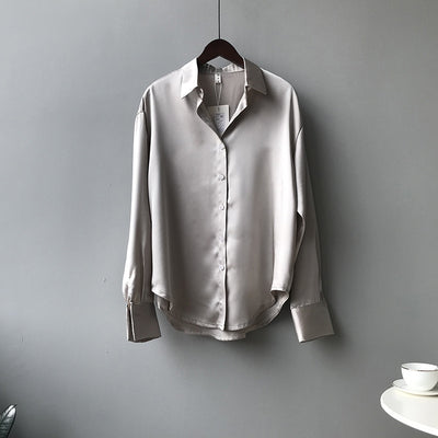 Nara | Solid Color Lapel Shirt