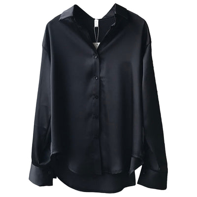 Nara | Solid Color Lapel Shirt