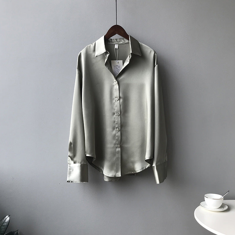 Nara | Solid Color Lapel Shirt