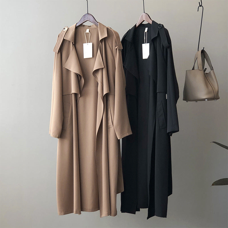 Clarisse | Retro British-Style Long Windbreaker