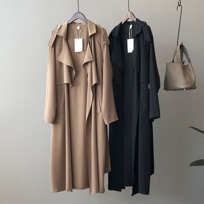 Clarisse | Retro British-Style Long Windbreaker