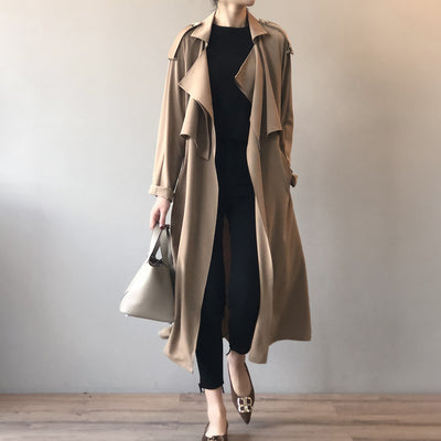 Clarisse | Retro British-Style Long Windbreaker
