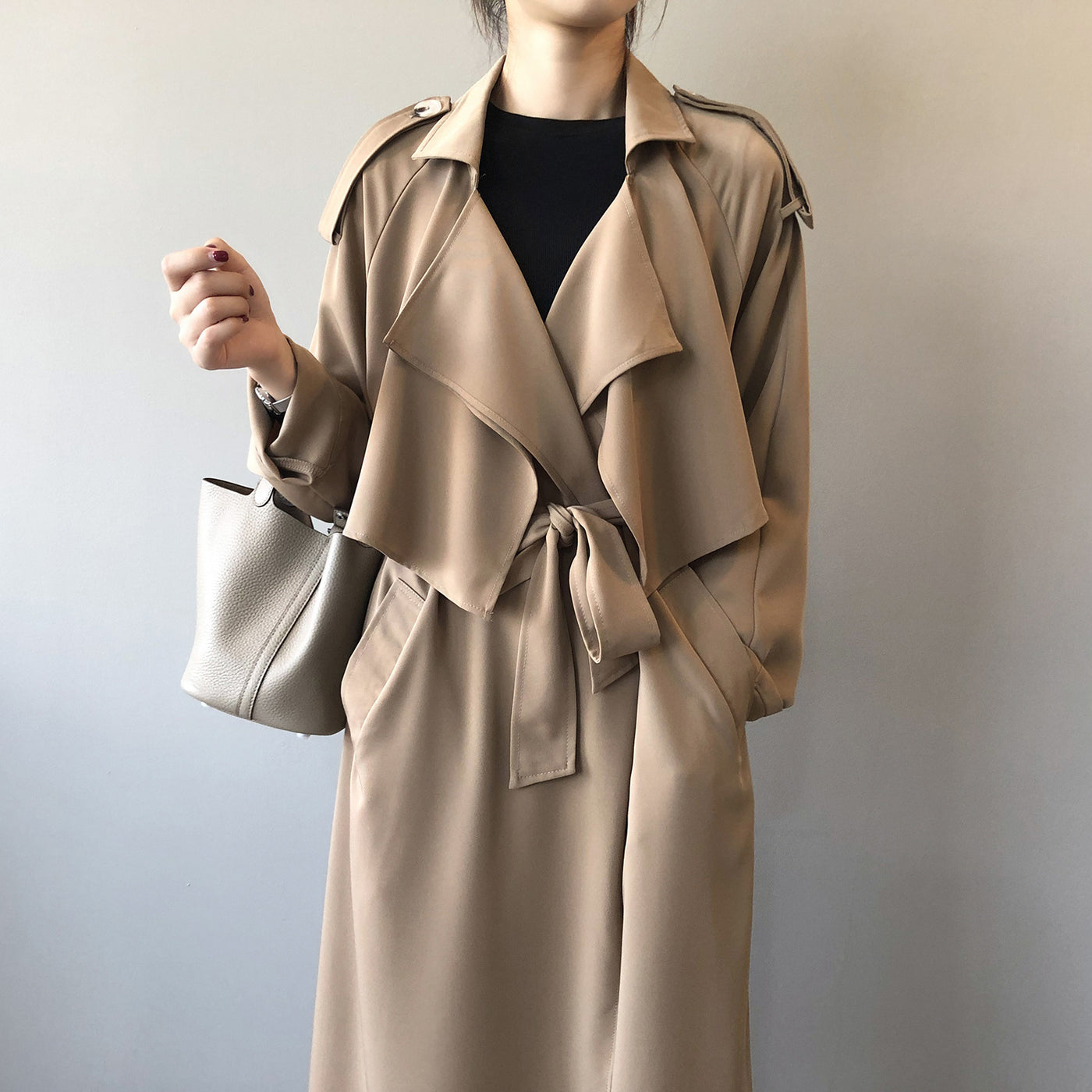 Clarisse | Retro British-Style Long Windbreaker