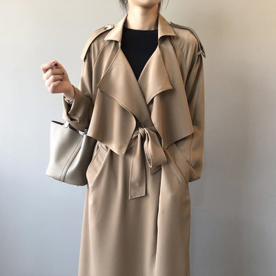 Clarisse | Retro British-Style Long Windbreaker