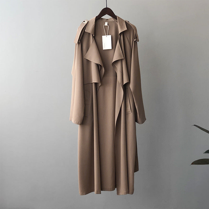 Clarisse | Retro British-Style Long Windbreaker