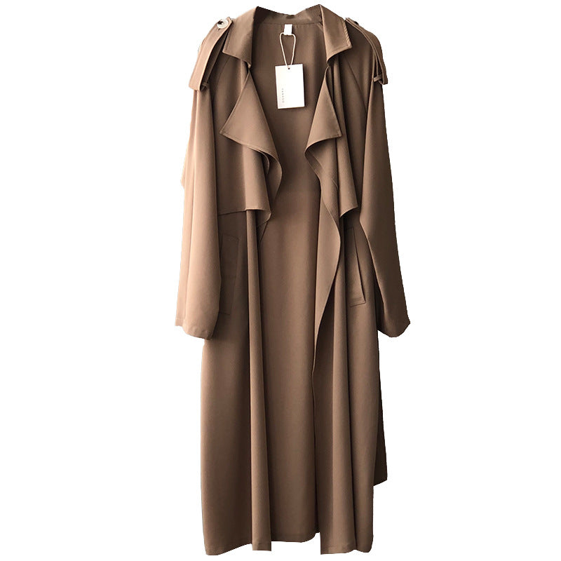 Clarisse | Retro British-Style Long Windbreaker