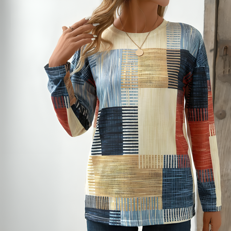 Malia | Colourful Round Neck T-Shirt