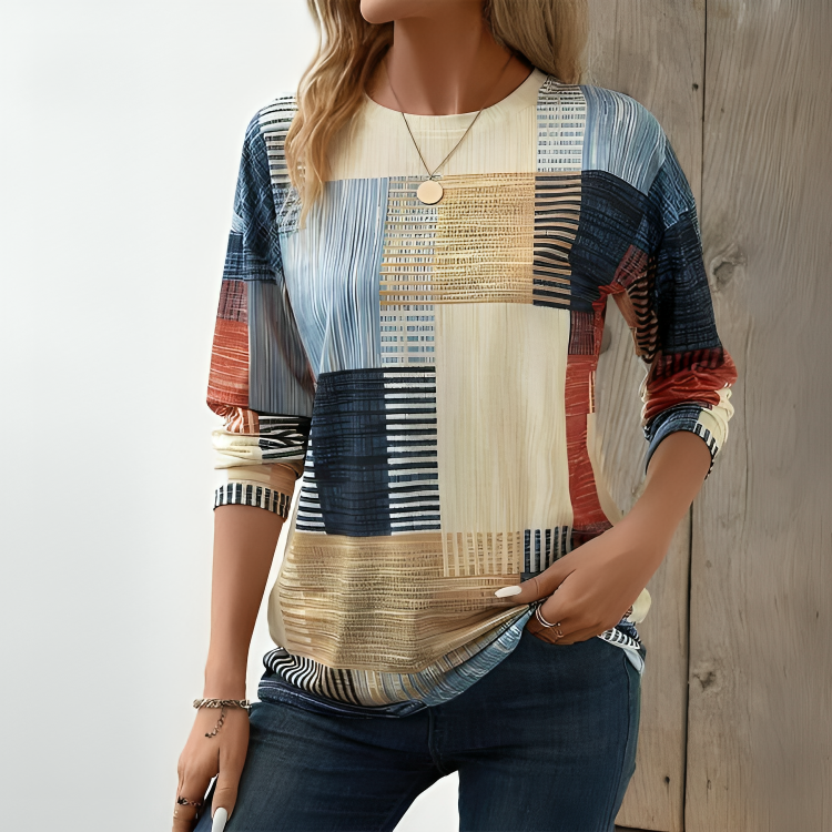 Malia | Colourful Round Neck T-Shirt