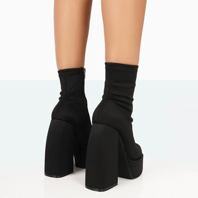 Charlie | Black Nylon Ankle Boots