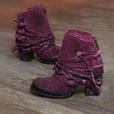 Sera | Vintage Leather Boots Retro Elegant