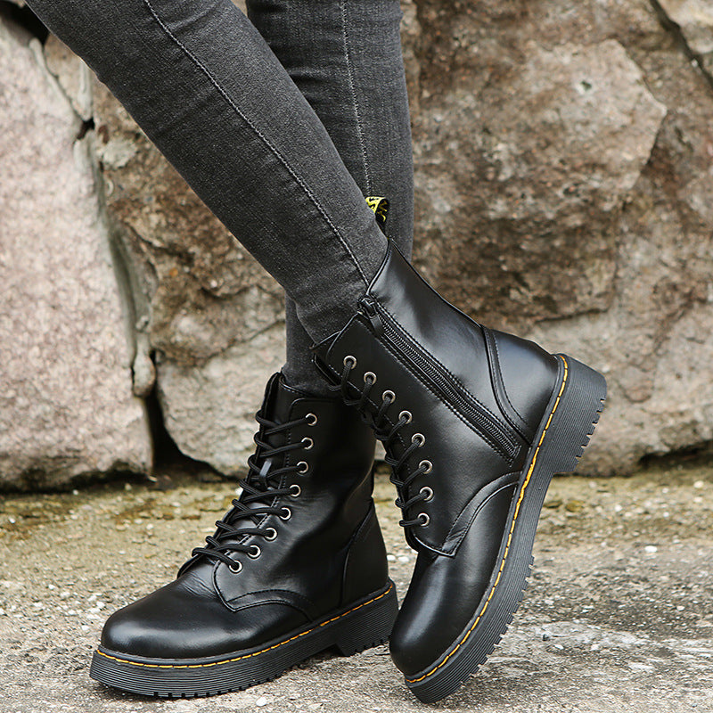 Jalessa | Comfortable Boots with Laces and Zipper