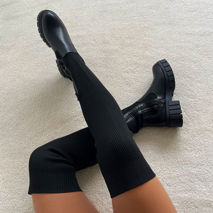 Nord | Thigh High Stretch Knit Boots