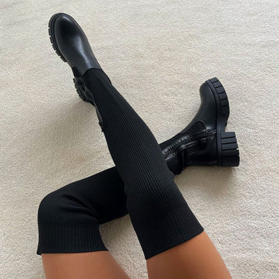 Nord | Thigh High Stretch Knit Boots