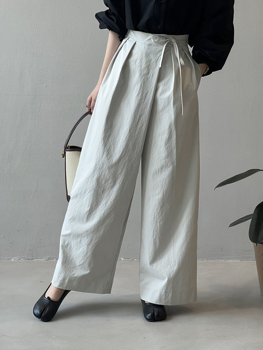 Elise - Elegant Wide-Leg Pleated Pants