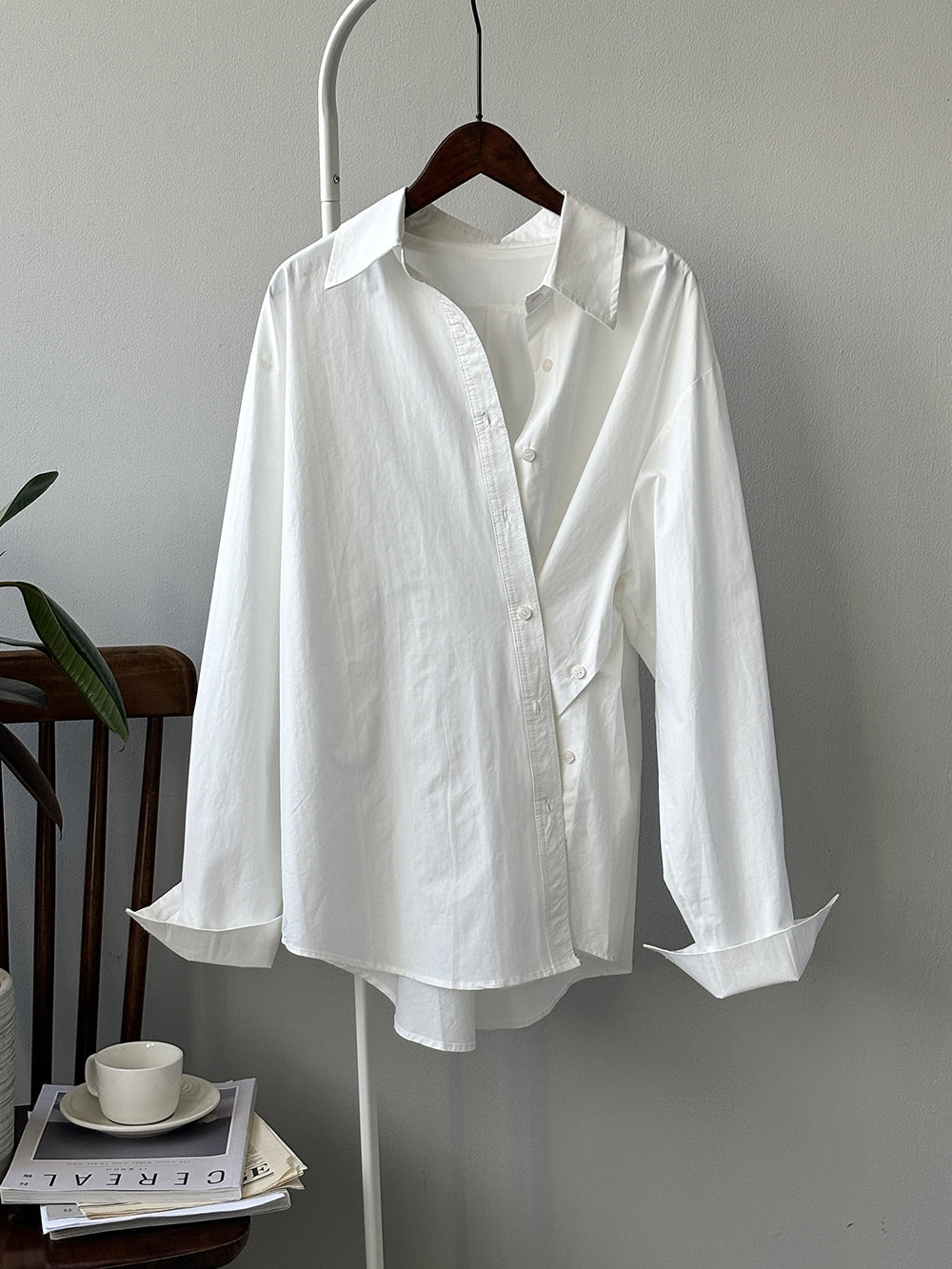 Elira | Irregular Side-Slit Button Shirt