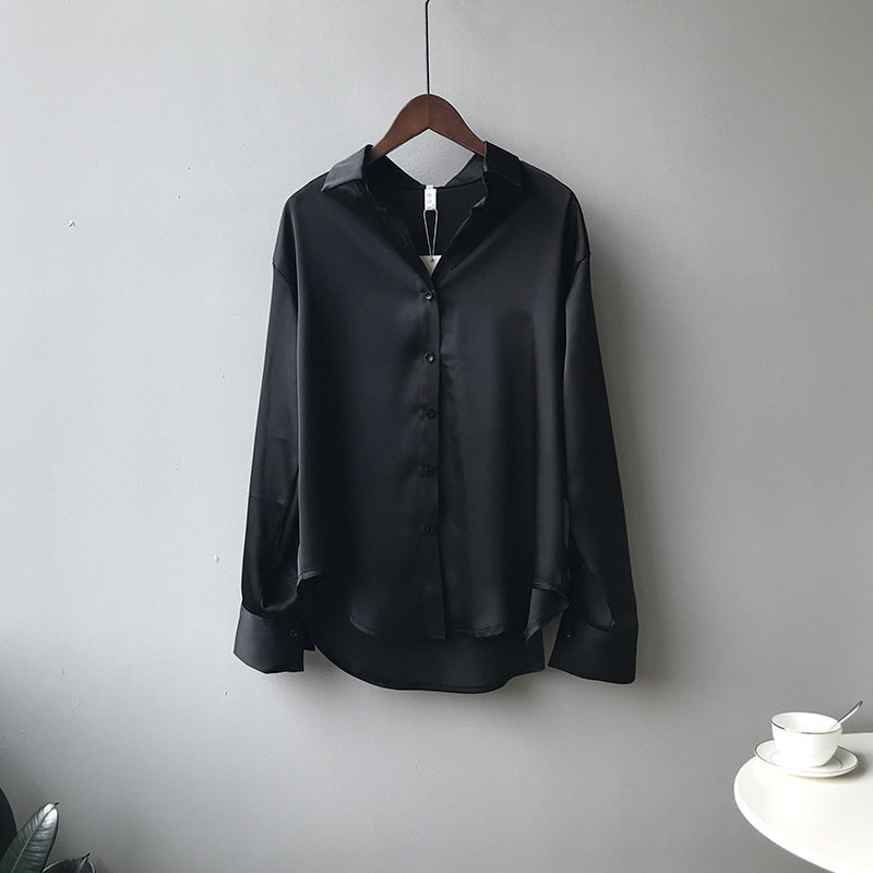 Nara | Solid Color Lapel Shirt