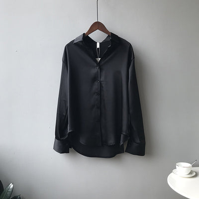 Nara | Solid Color Lapel Shirt