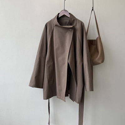 Khaki Trench Spring Jacket For Women