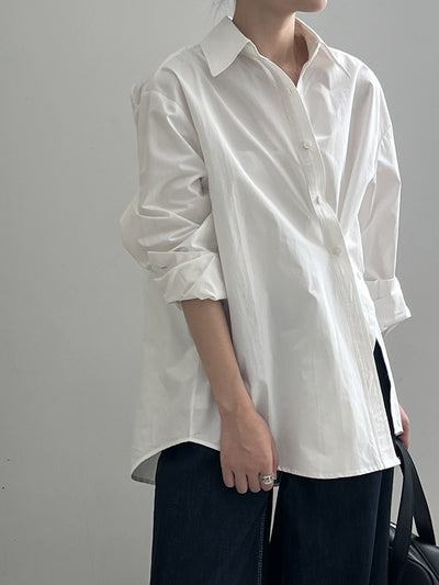 Elira | Irregular Side-Slit Button Shirt