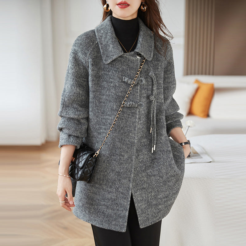 Aurélie™ | Chic Woolen Toggle Coat