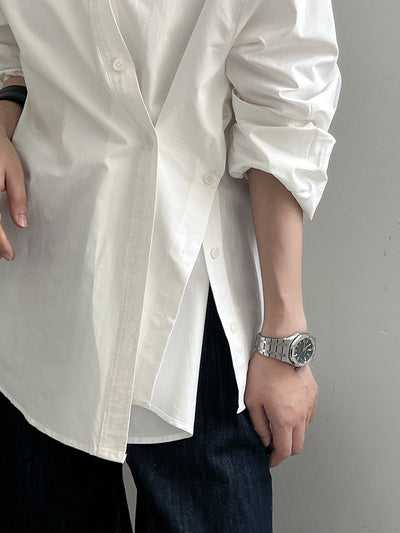 Elira | Irregular Side-Slit Button Shirt