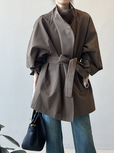 Khaki Trench Spring Jacket For Women