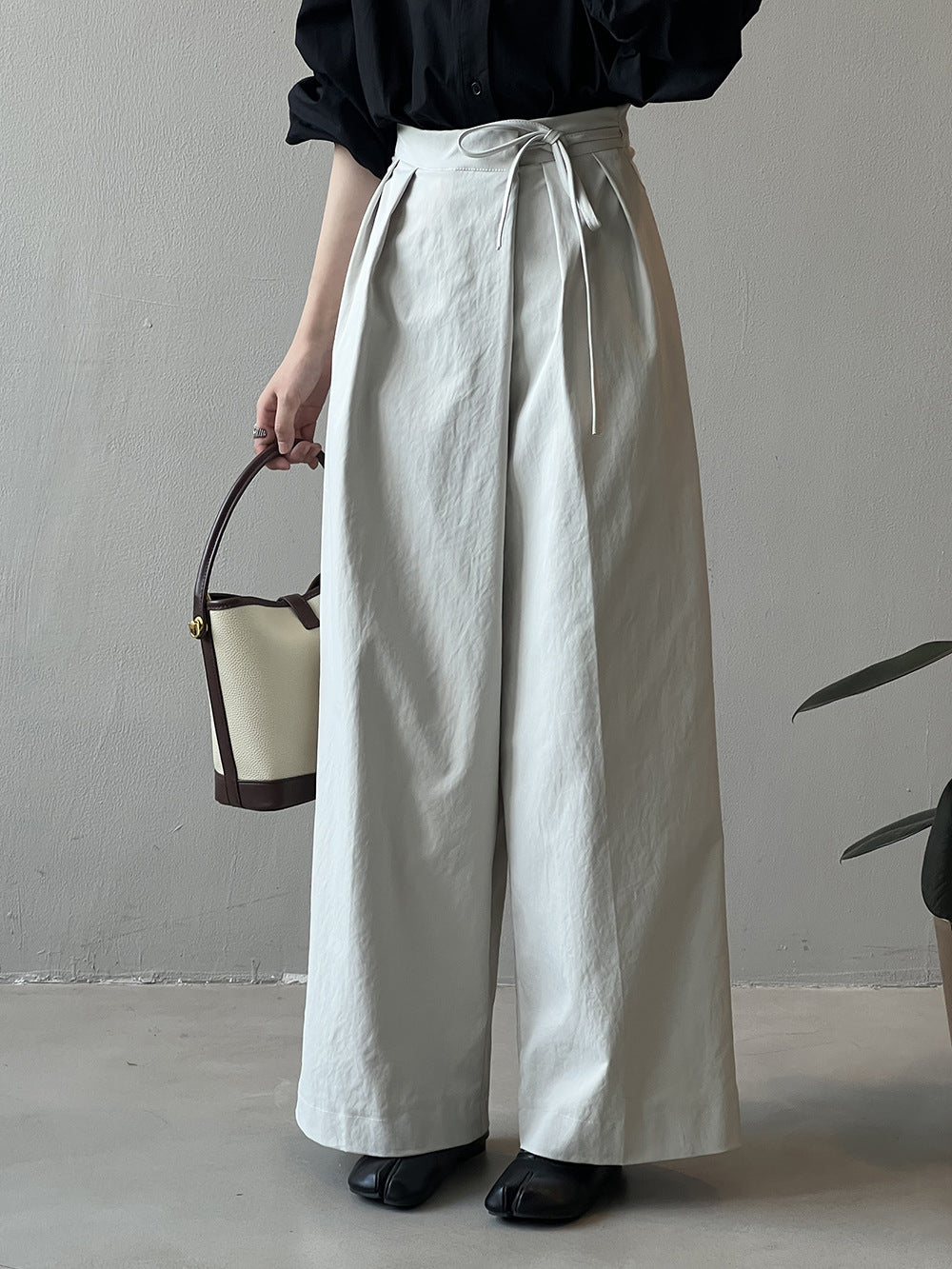 Elise - Elegant Wide-Leg Pleated Pants