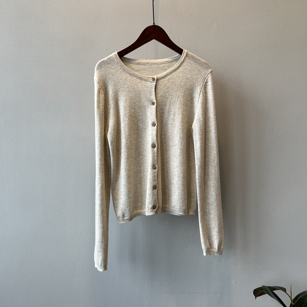 Ishie | Korean Contrast Striped Knit Cardigan
