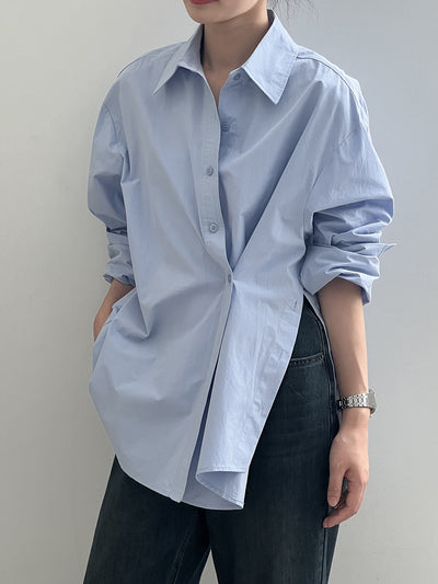 Elira | Irregular Side-Slit Button Shirt