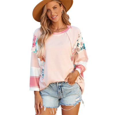 BAILEY – Lightweight Patchwork Batwing Top