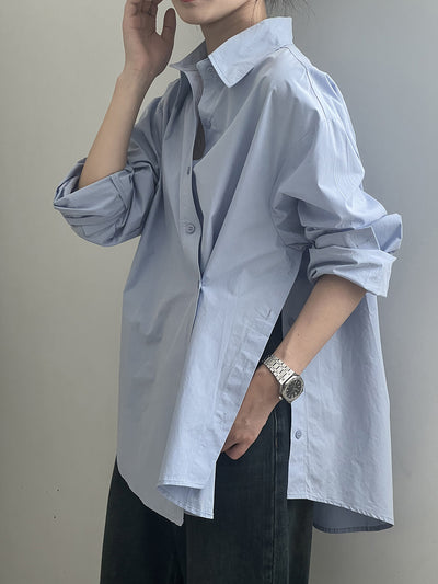 Elira | Irregular Side-Slit Button Shirt