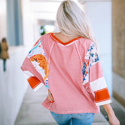 BAILEY – Lightweight Patchwork Batwing Top