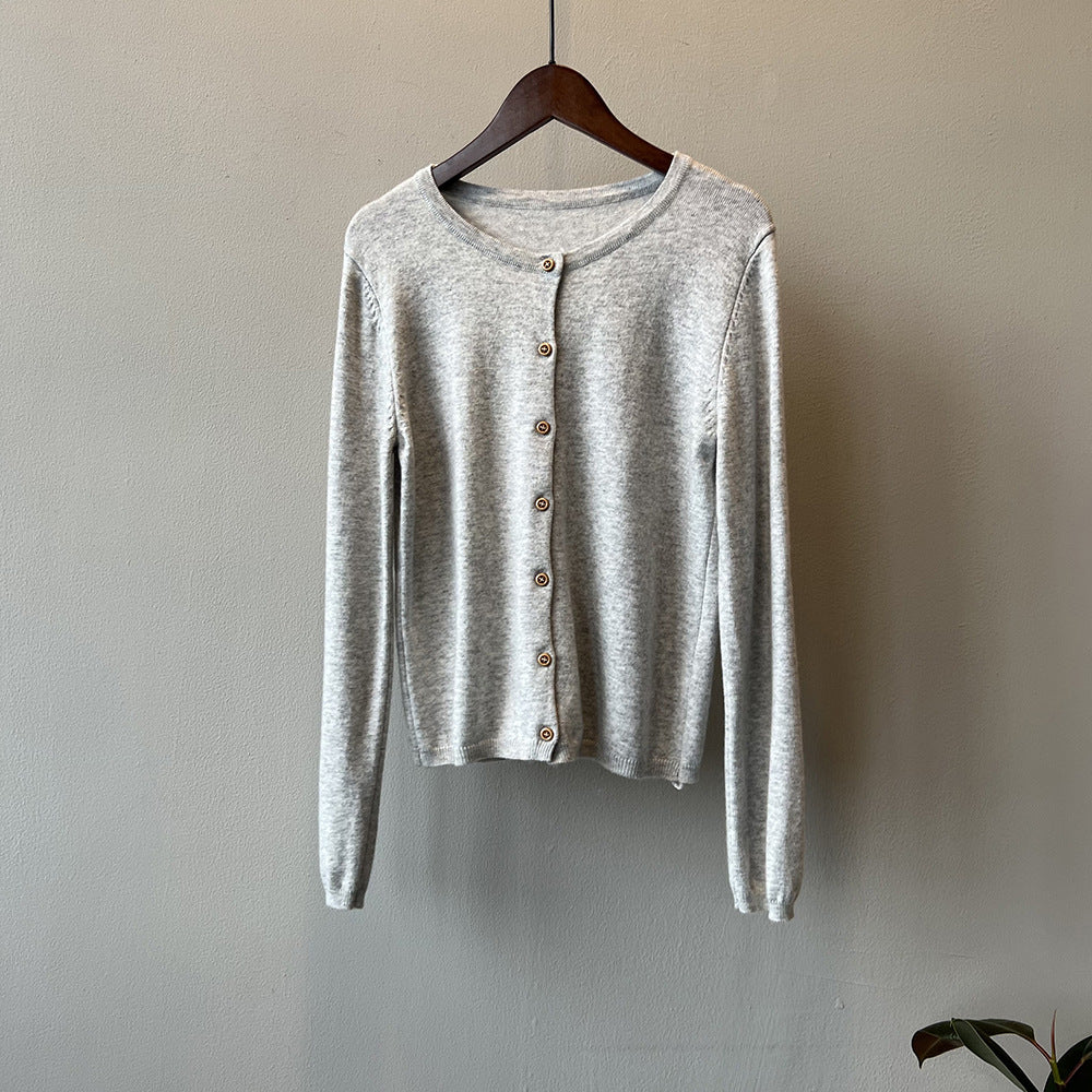 Ishie | Korean Contrast Striped Knit Cardigan