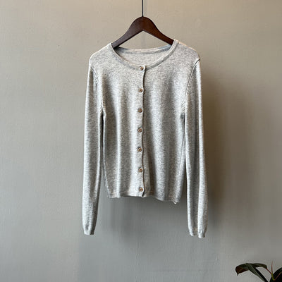 Ishie | Korean Contrast Striped Knit Cardigan
