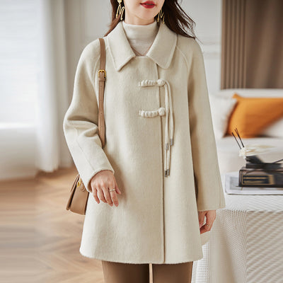 Aurélie™ | Chic Woolen Toggle Coat