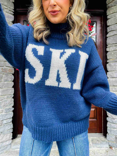 Retro Turtleneck Ski Sweater