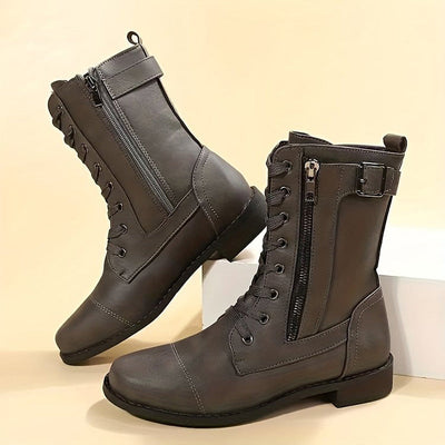 Limited-Time Offer: 50% OFF – Orthopedic Women's Boots with Round Toe and Side Zipper