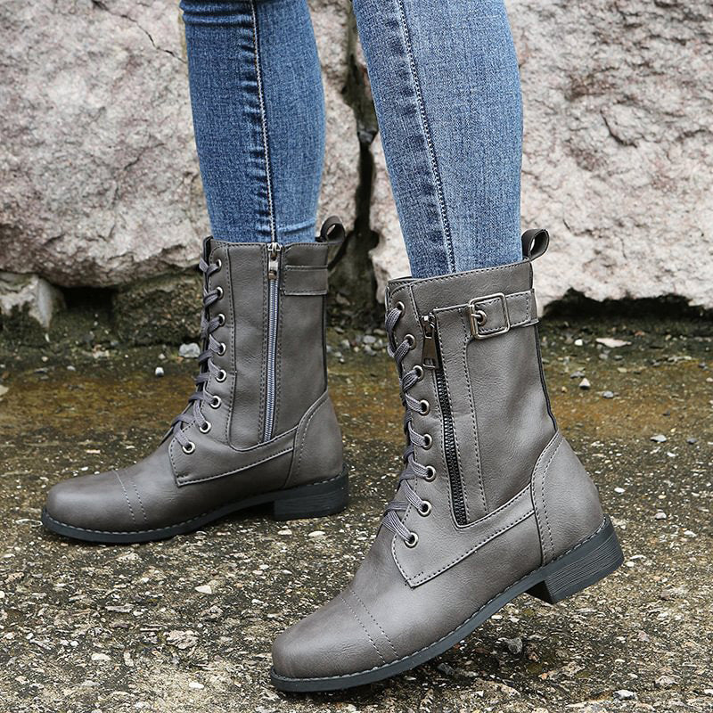 Limited-Time Offer: 50% OFF – Orthopedic Women's Boots with Round Toe and Side Zipper