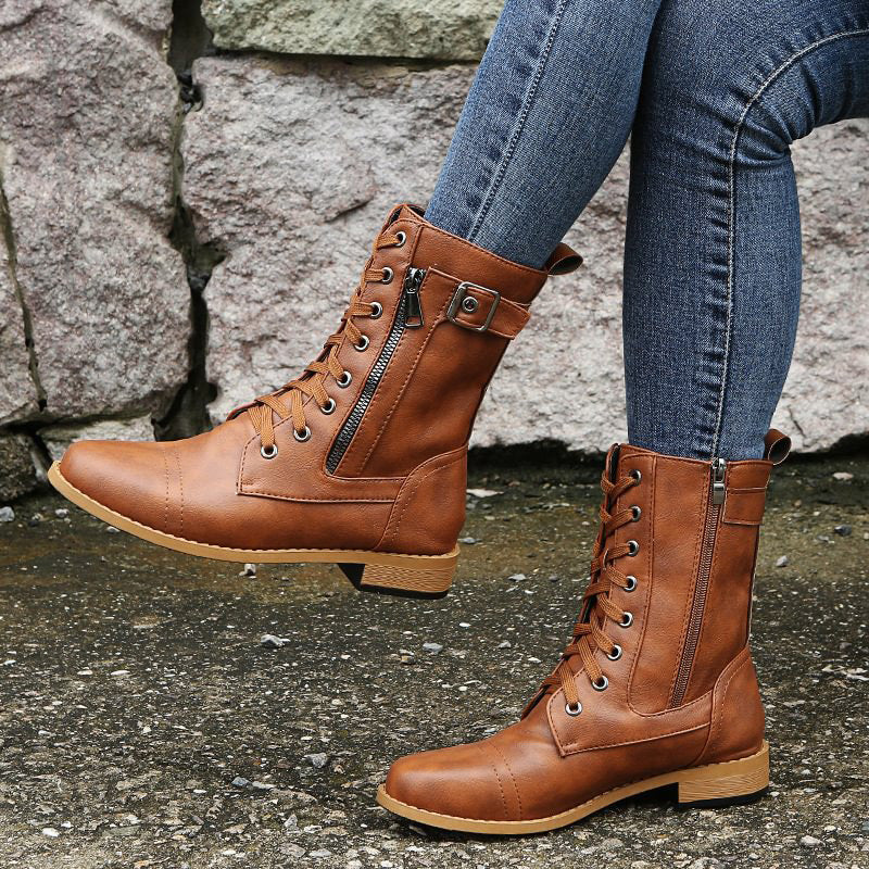 Limited-Time Offer: 50% OFF – Orthopedic Women's Boots with Round Toe and Side Zipper