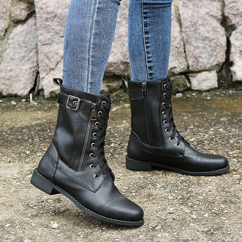 Limited-Time Offer: 50% OFF – Orthopedic Women's Boots with Round Toe and Side Zipper