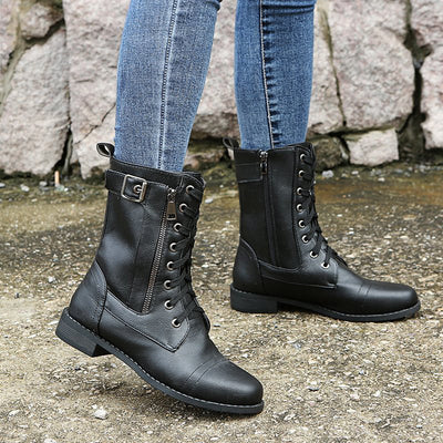 Limited-Time Offer: 50% OFF – Orthopedic Women's Boots with Round Toe and Side Zipper