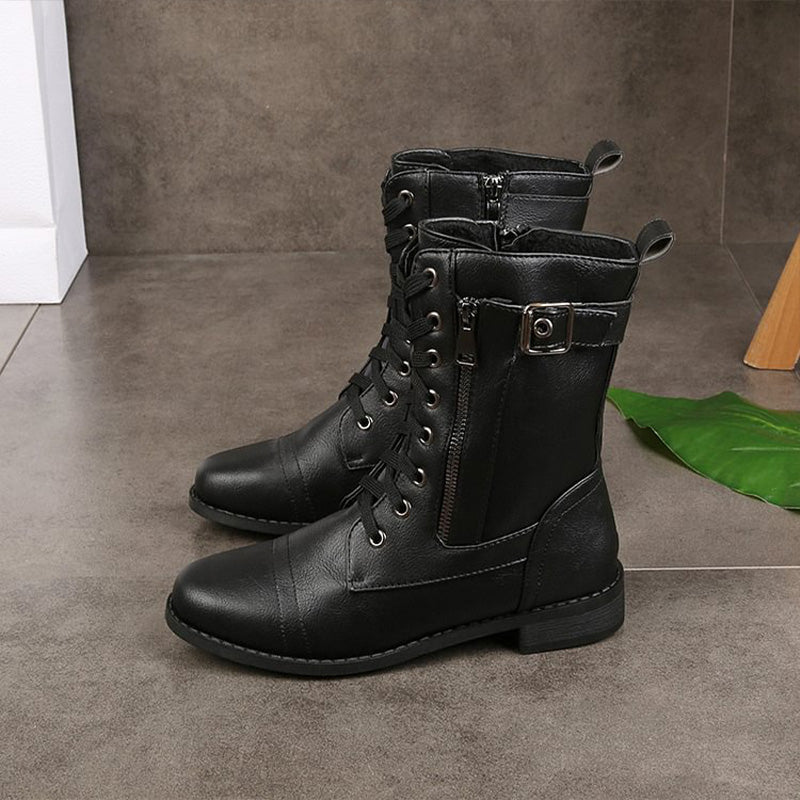 Limited-Time Offer: 50% OFF – Orthopedic Women's Boots with Round Toe and Side Zipper