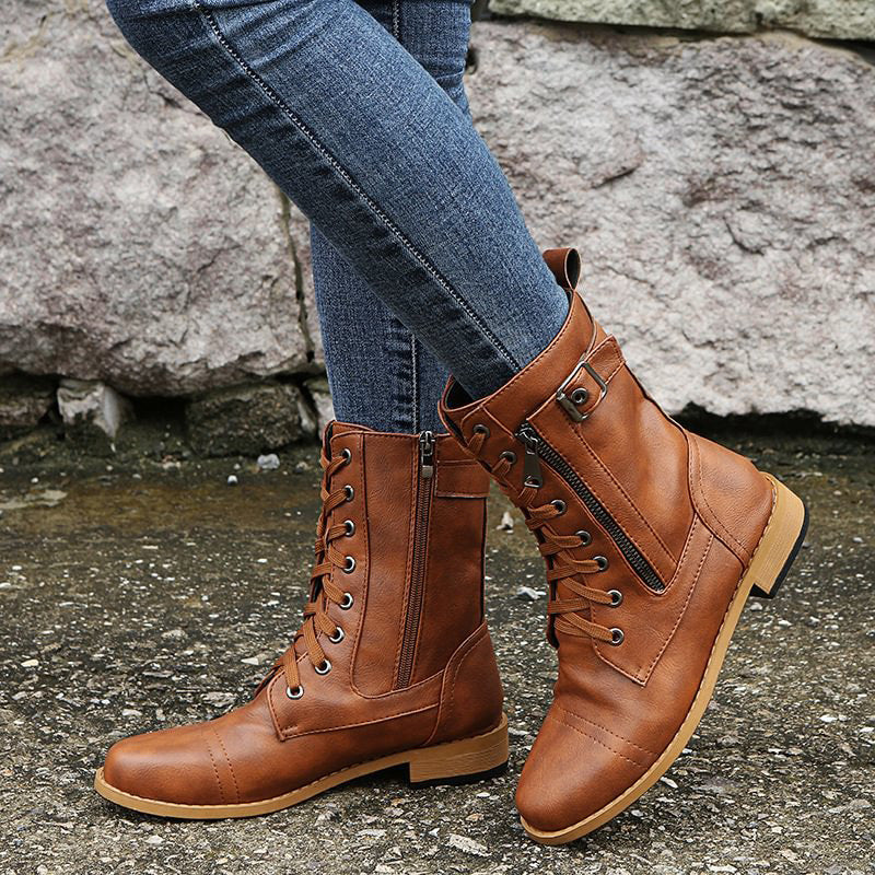 Limited-Time Offer: 50% OFF – Orthopedic Women's Boots with Round Toe and Side Zipper