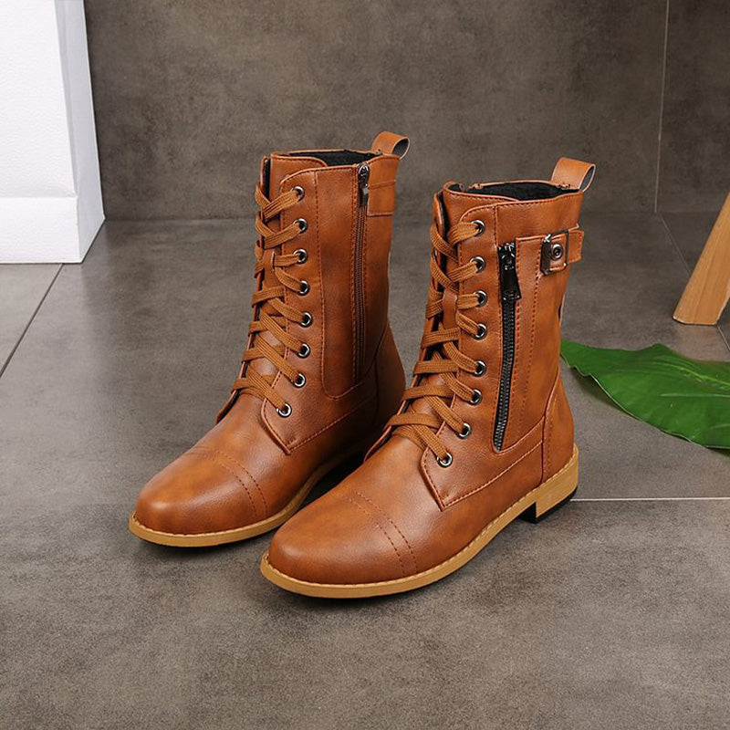 Limited-Time Offer: 50% OFF – Orthopedic Women's Boots with Round Toe and Side Zipper