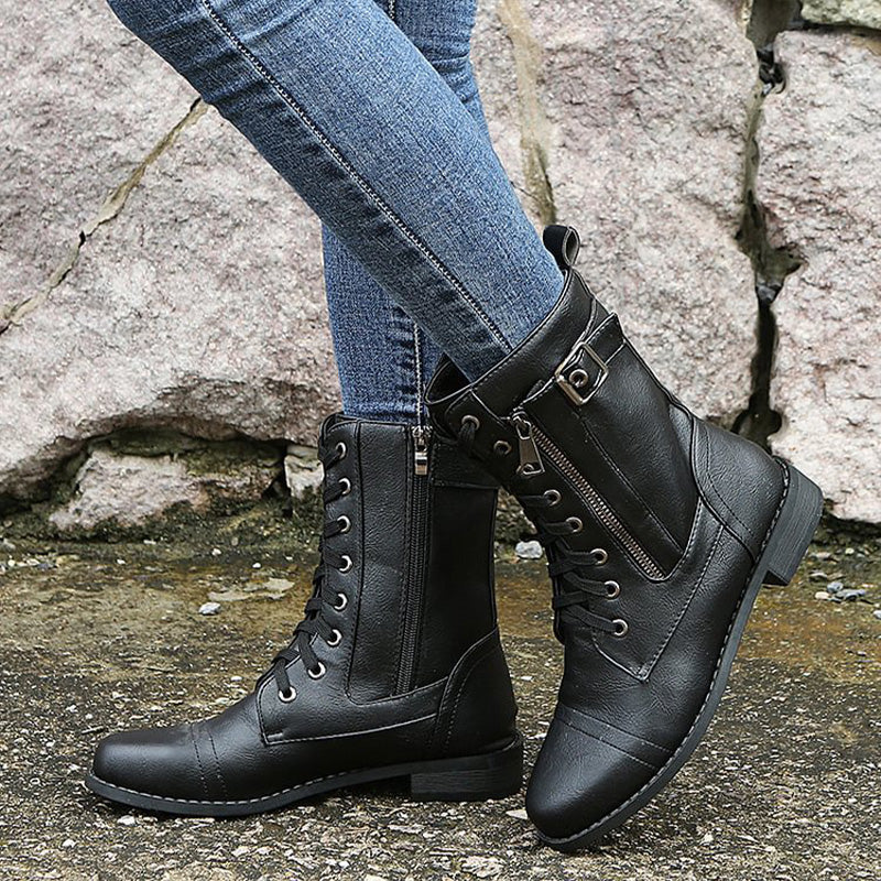 Limited-Time Offer: 50% OFF – Orthopedic Women's Boots with Round Toe and Side Zipper