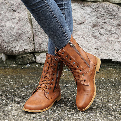 Limited-Time Offer: 50% OFF – Orthopedic Women's Boots with Round Toe and Side Zipper