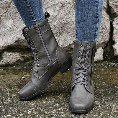 Limited-Time Offer: 50% OFF – Orthopedic Women's Boots with Round Toe and Side Zipper