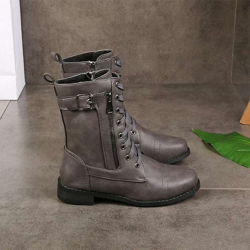 Limited-Time Offer: 50% OFF – Orthopedic Women's Boots with Round Toe and Side Zipper